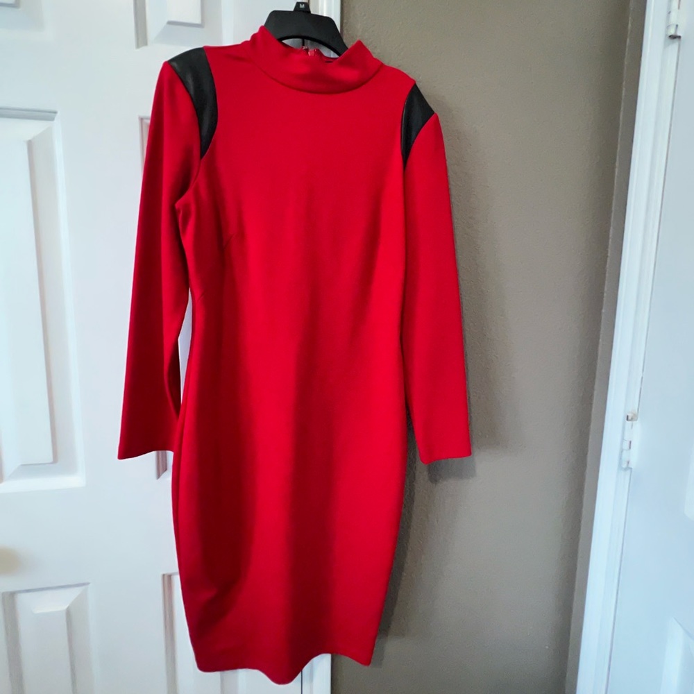 Red Jersey Knit Dress- Size M